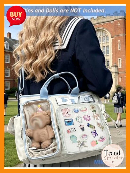 Ita Bag Crossbody Backpack Clear Display Window Oxford Cloth Anime Kawaii Purse